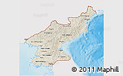 Shaded Relief 3D Map of North Korea, single color outside