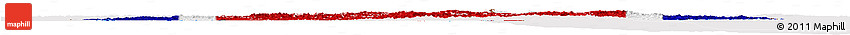 Flag Horizon Map of North Korea, flag aligned to the middle