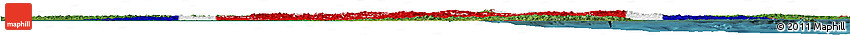 Flag Horizon Map of North Korea, satellite outside, flag aligned to the middle