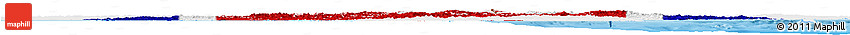 Flag Horizon Map of North Korea, single color outside, shaded relief sea, flag rotated