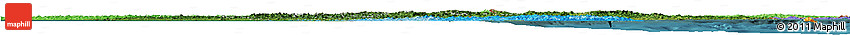 Satellite Horizon Map of North Korea, political shades outside, satellite sea