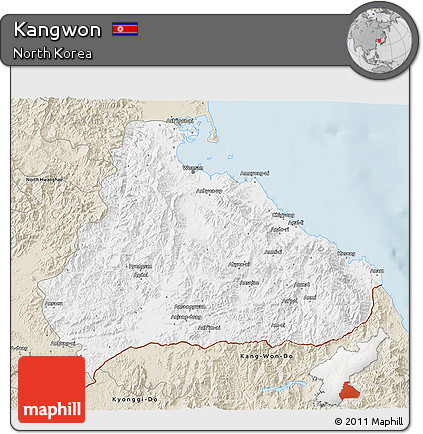 Classic Style 3D Map of Kangwon