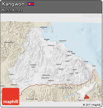 Classic Style 3D Map of Kangwon