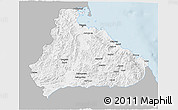 Gray 3D Map of Kangwon, single color outside