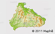 Physical 3D Map of Kangwon, cropped outside