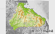 Physical 3D Map of Kangwon, desaturated