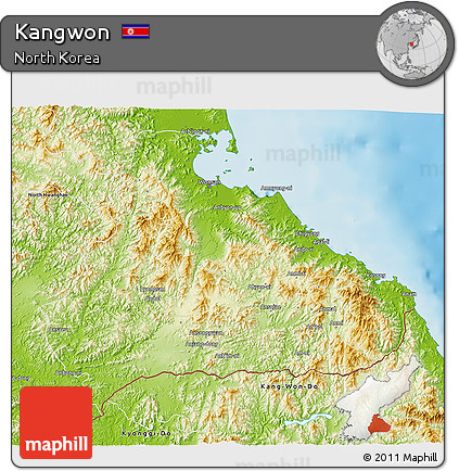 Physical 3D Map of Kangwon
