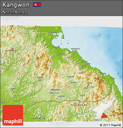 Physical 3D Map of Kangwon