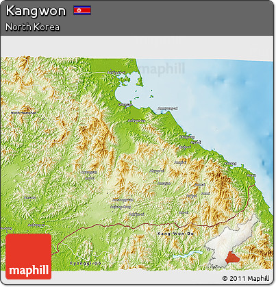 Physical 3D Map of Kangwon