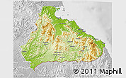 Physical 3D Map of Kangwon, lighten, desaturated