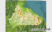 Physical 3D Map of Kangwon, satellite outside