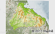 Physical 3D Map of Kangwon, semi-desaturated