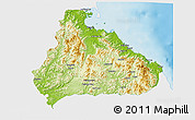 Physical 3D Map of Kangwon, single color outside