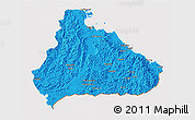 Political 3D Map of Kangwon, cropped outside