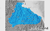 Political 3D Map of Kangwon, desaturated