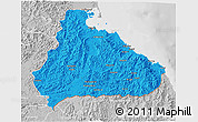 Political 3D Map of Kangwon, lighten, desaturated
