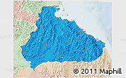 Political 3D Map of Kangwon, lighten