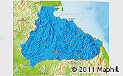 Political 3D Map of Kangwon, physical outside