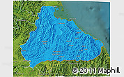 Political 3D Map of Kangwon, satellite outside