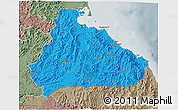 Political 3D Map of Kangwon, semi-desaturated