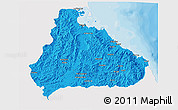 Political 3D Map of Kangwon, single color outside
