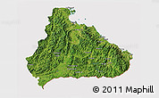 Satellite 3D Map of Kangwon, cropped outside