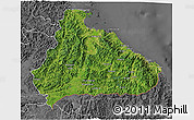 Satellite 3D Map of Kangwon, desaturated