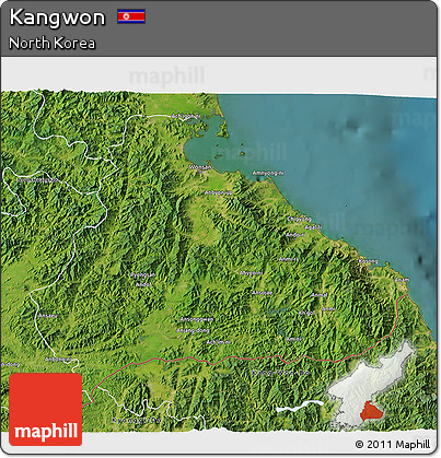Satellite 3D Map of Kangwon