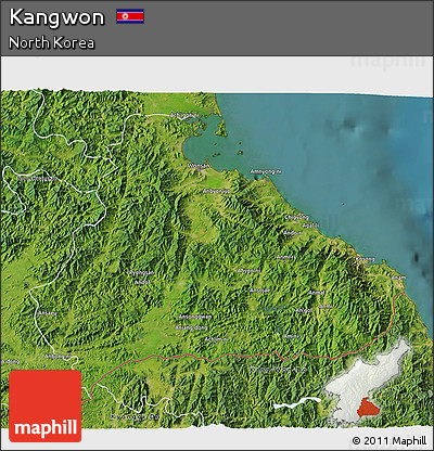 Satellite 3D Map of Kangwon