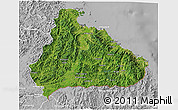 Satellite 3D Map of Kangwon, lighten, desaturated