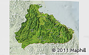 Satellite 3D Map of Kangwon, lighten