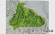 Satellite 3D Map of Kangwon, lighten, semi-desaturated