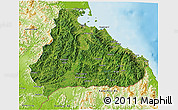 Satellite 3D Map of Kangwon, physical outside