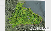 Satellite 3D Map of Kangwon, semi-desaturated