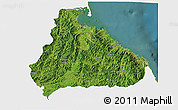 Satellite 3D Map of Kangwon, single color outside