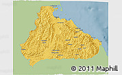 Savanna Style 3D Map of Kangwon, single color outside