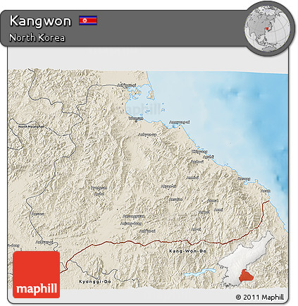 Shaded Relief 3D Map of Kangwon