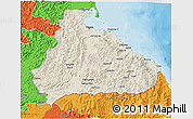 Shaded Relief 3D Map of Kangwon, political outside