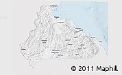 Silver Style 3D Map of Kangwon, single color outside