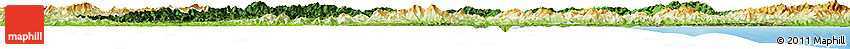 Satellite Horizon Map of Kangwon, physical outside