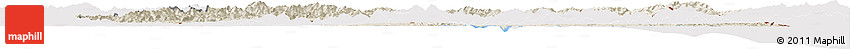 Shaded Relief Horizon Map of Kangwon, cropped outside