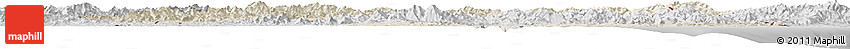 Shaded Relief Horizon Map of Kangwon, desaturated