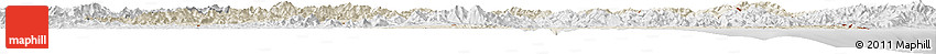 Shaded Relief Horizon Map of Kangwon, lighten, desaturated