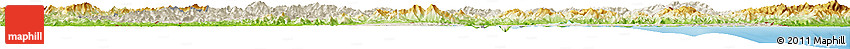 Shaded Relief Horizon Map of Kangwon, physical outside