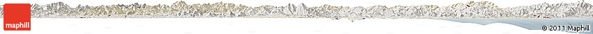 Shaded Relief Horizon Map of Kangwon, semi-desaturated