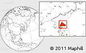 Blank Location Map of Kangwon, within the entire country