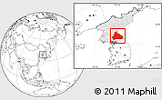 Blank Location Map of Kangwon, highlighted country