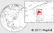 Blank Location Map of Kangwon