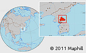 Gray Location Map of Kangwon