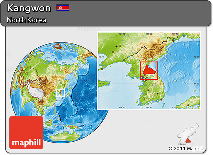 Physical Location Map of Kangwon